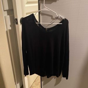 Black long-sleeve dress top